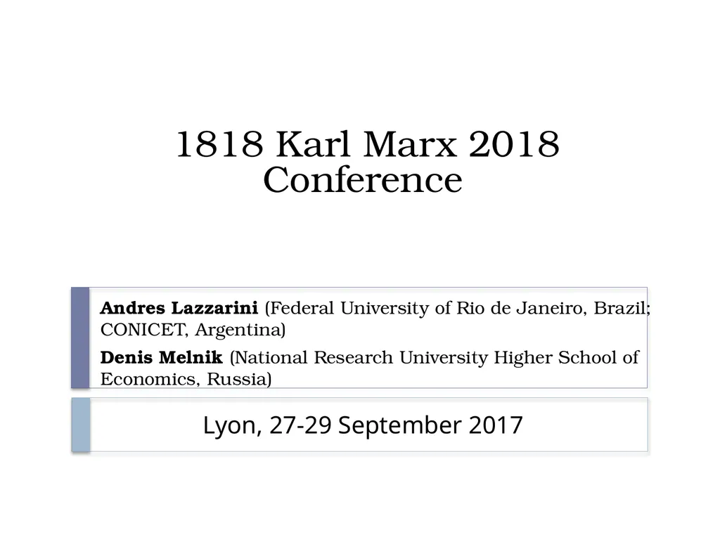 1818 Karl Marx 2018 Conference Andres Lazzarini