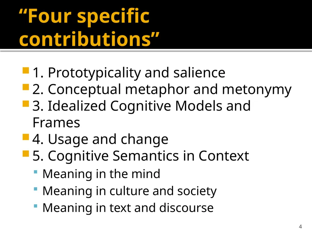Semantics and Lexicology SVEM21 6. Cognitive - slide 4 of 32