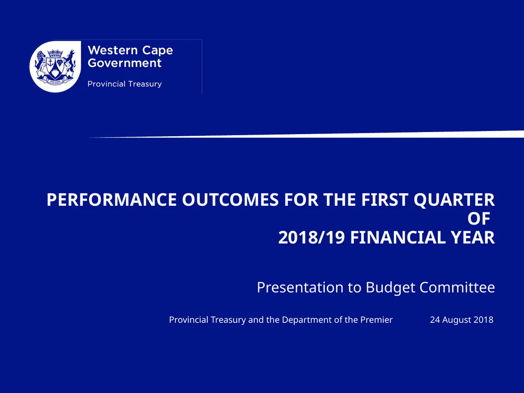Presentation to Budget Committee Provincial