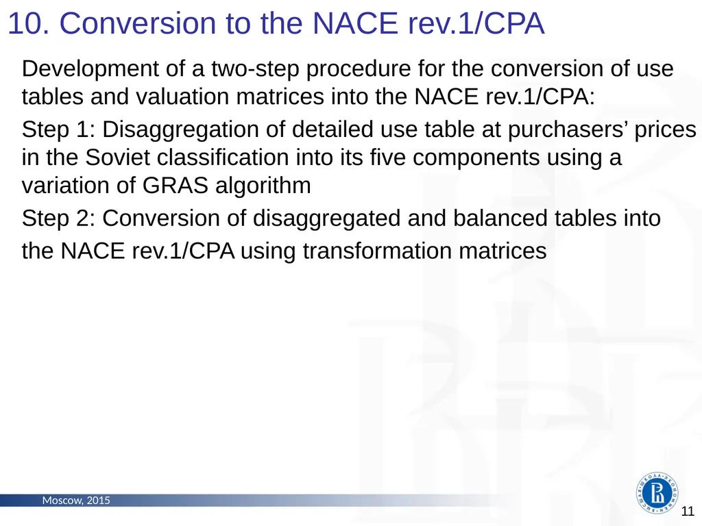 The Problems of Constructing Time Series of - slide 11 of 18