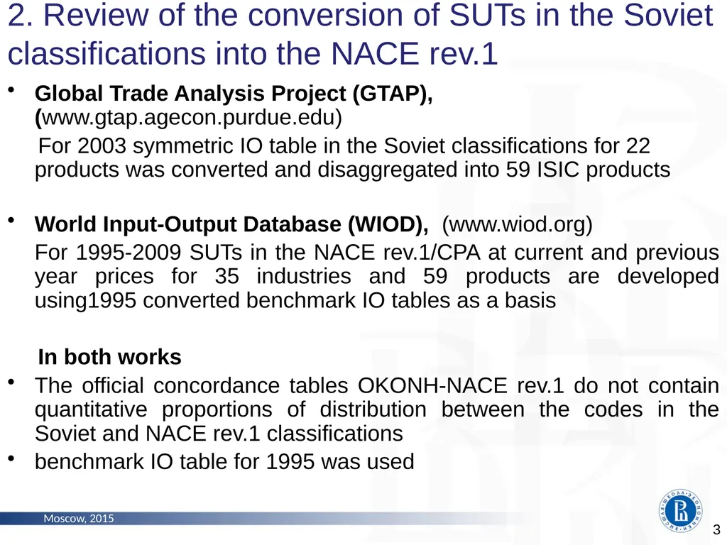 The Problems of Constructing Time Series of - slide 3 of 18