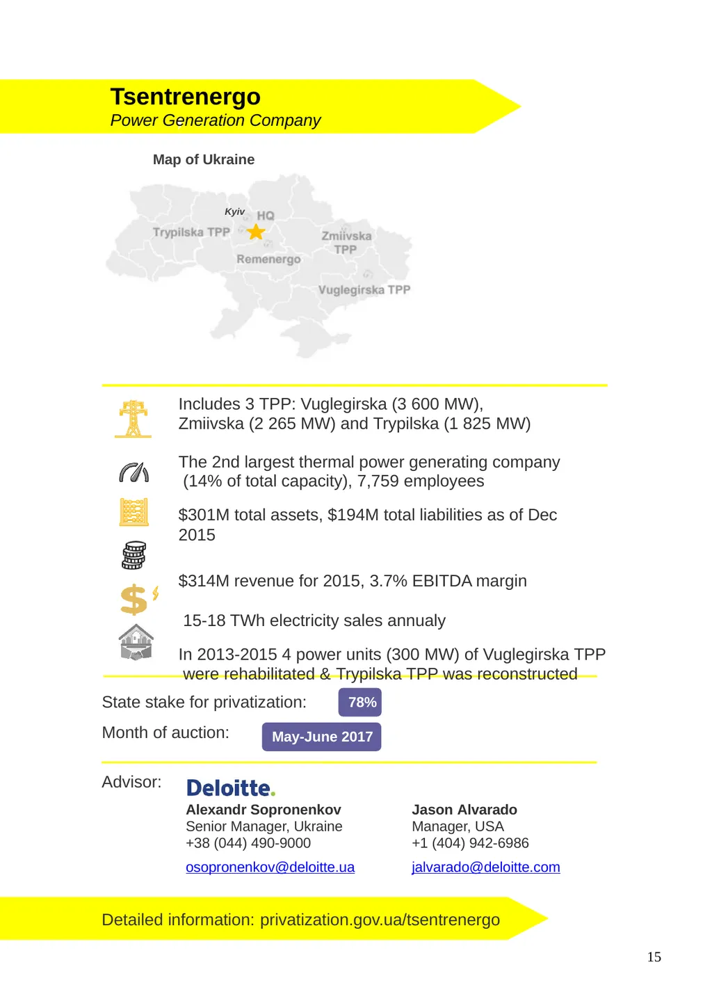 PRIVATIZATION IN UKRAINE 2017 your great - slide 15 of 34