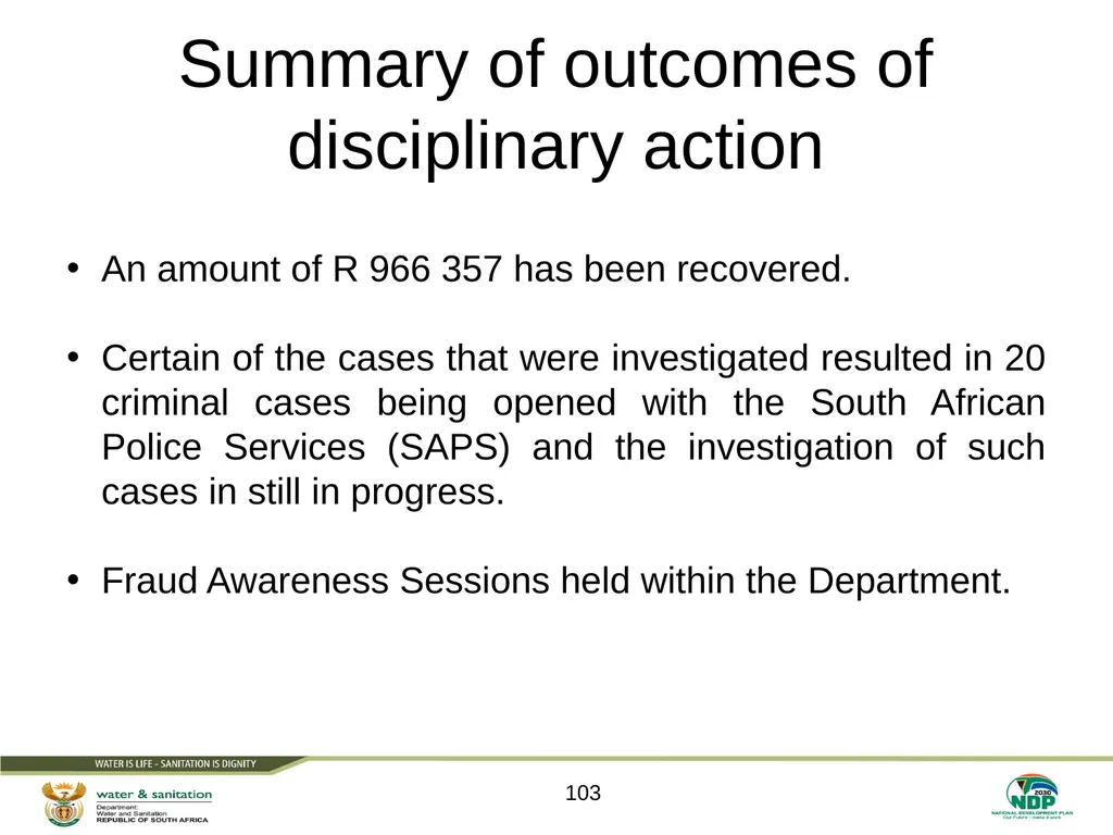PRESENTATION TITLE Presented by: Name Surname - slide 103 of 105