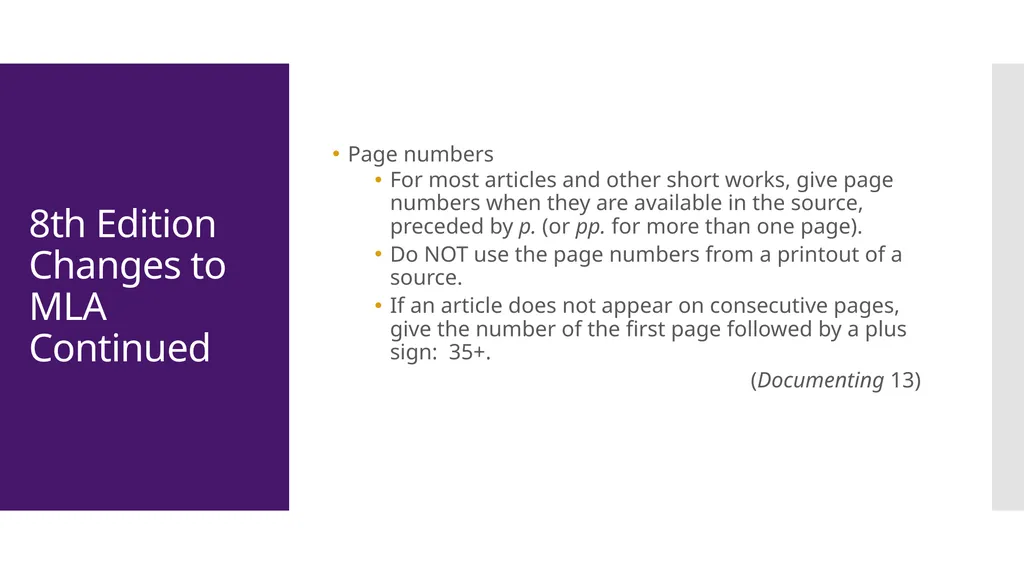 MLA Style 8th Edition The Basics The University of - slide 15 of 49
