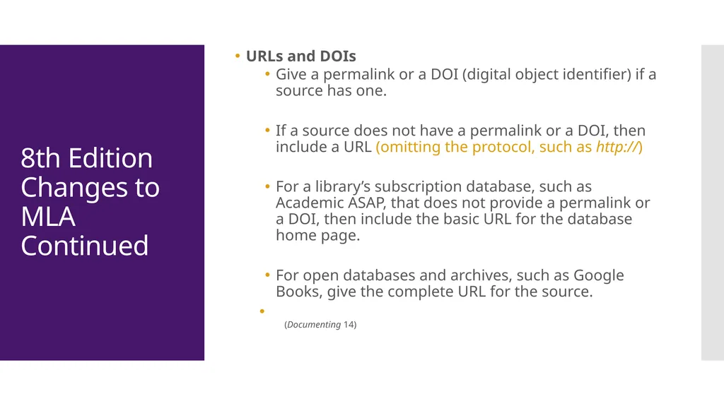 MLA Style 8th Edition The Basics The University of - slide 17 of 49