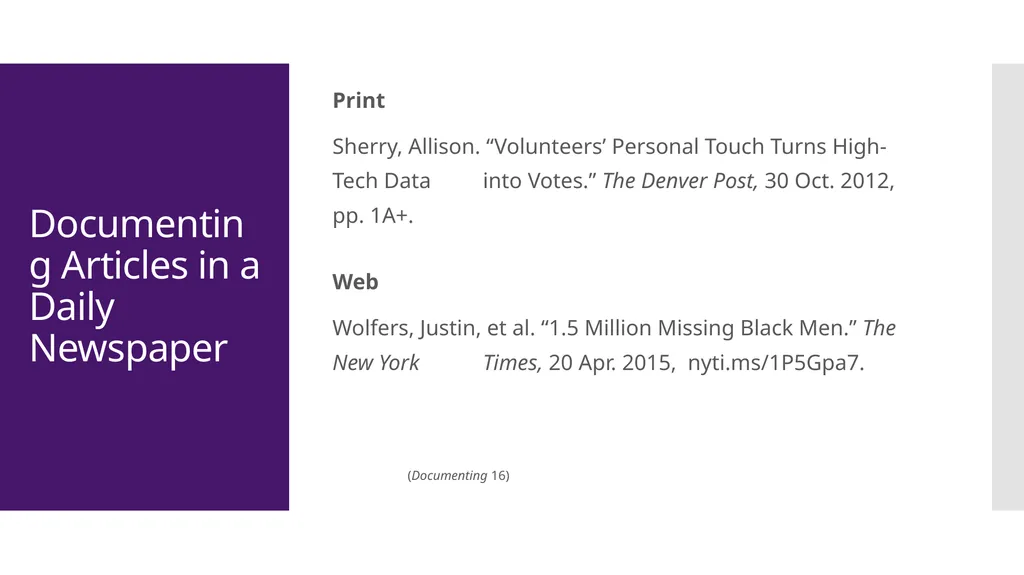 MLA Style 8th Edition The Basics The University of - slide 25 of 49