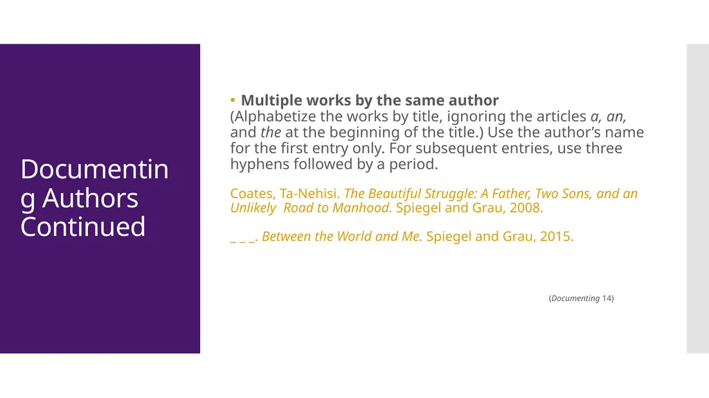 MLA Style 8th Edition The Basics The University of - slide 21 of 49