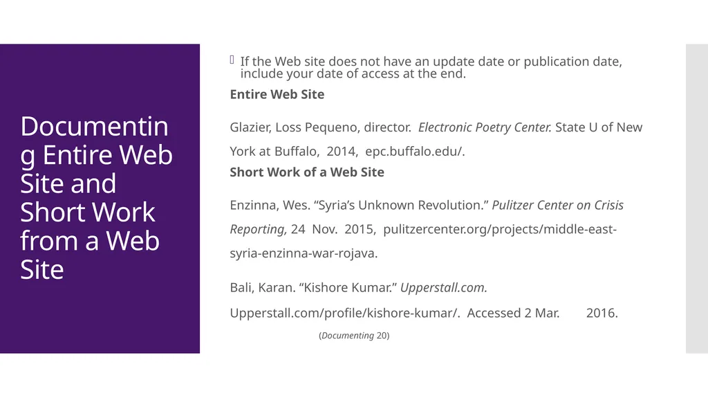 MLA Style 8th Edition The Basics The University of - slide 32 of 49