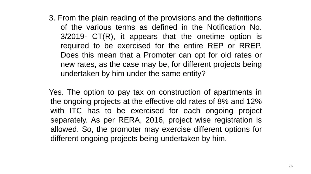 JDA – GST Issues and Implications on Developers - slide 76 of 81
