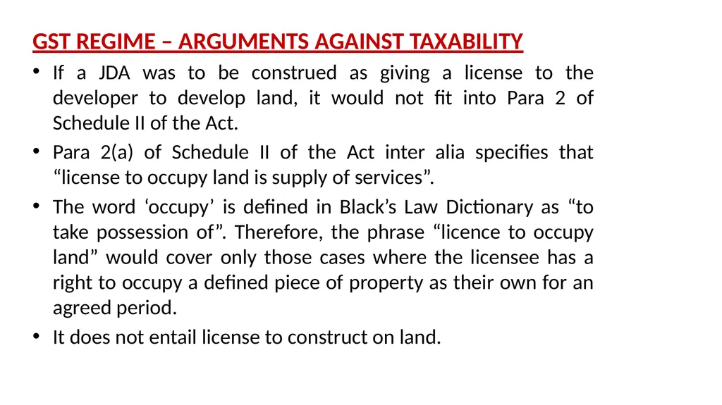 JDA – GST Issues and Implications on Developers - slide 40 of 81