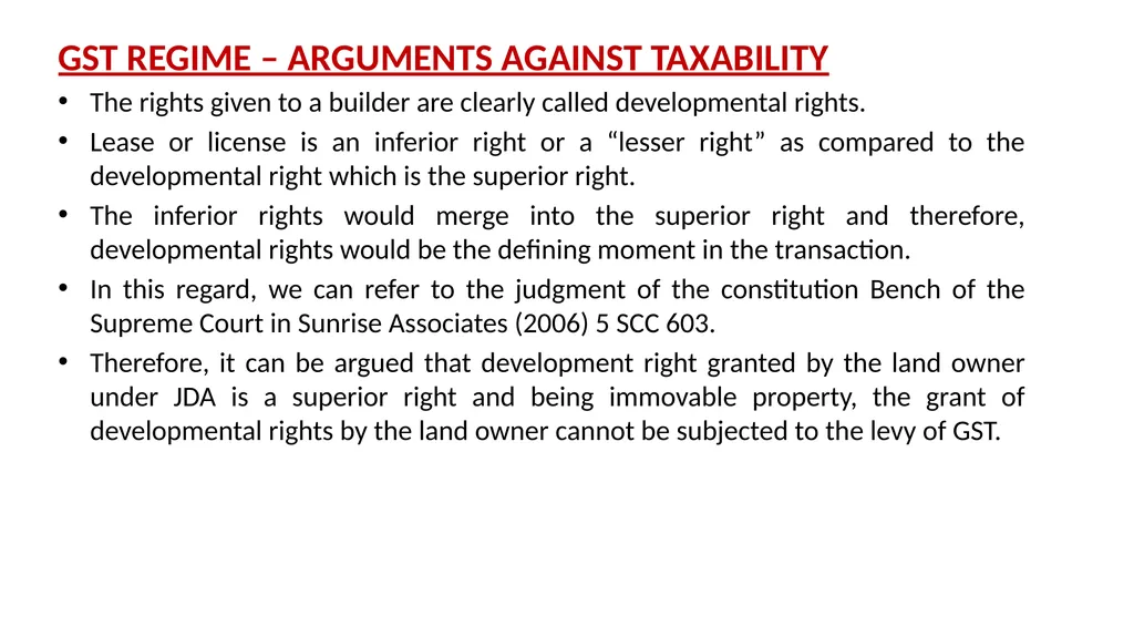 JDA – GST Issues and Implications on Developers - slide 43 of 81