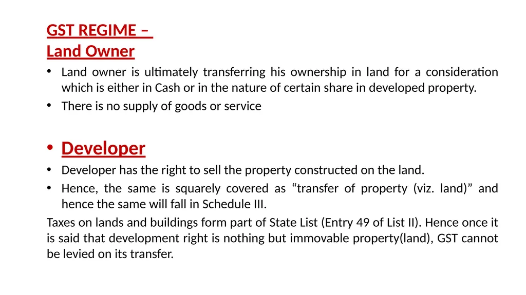 JDA – GST Issues and Implications on Developers - slide 37 of 81