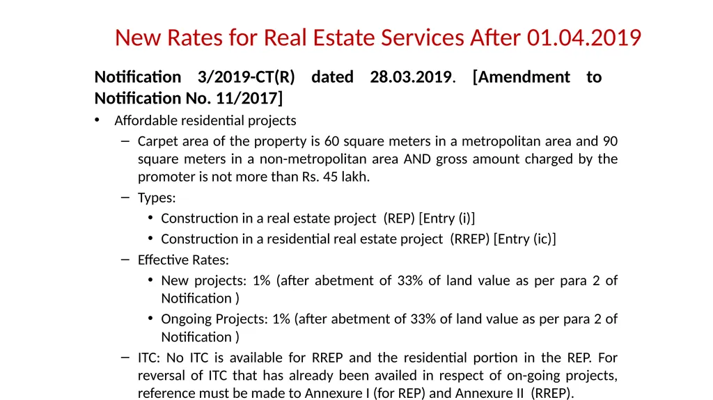 JDA – GST Issues and Implications on Developers - slide 56 of 81