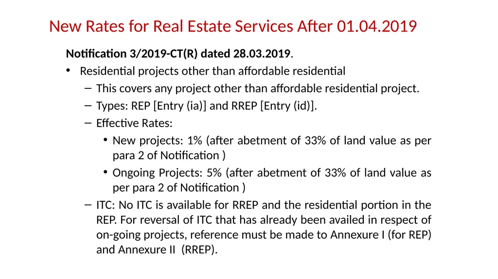 JDA – GST Issues and Implications on Developers - slide 57 of 81