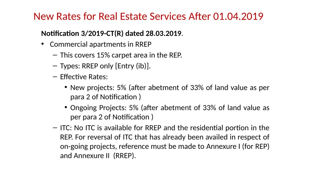 JDA – GST Issues and Implications on Developers - slide 58 of 81