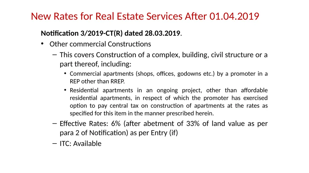 JDA – GST Issues and Implications on Developers - slide 59 of 81