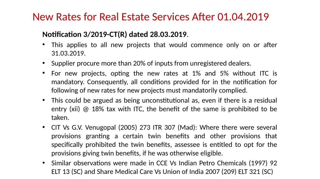 JDA – GST Issues and Implications on Developers - slide 62 of 81