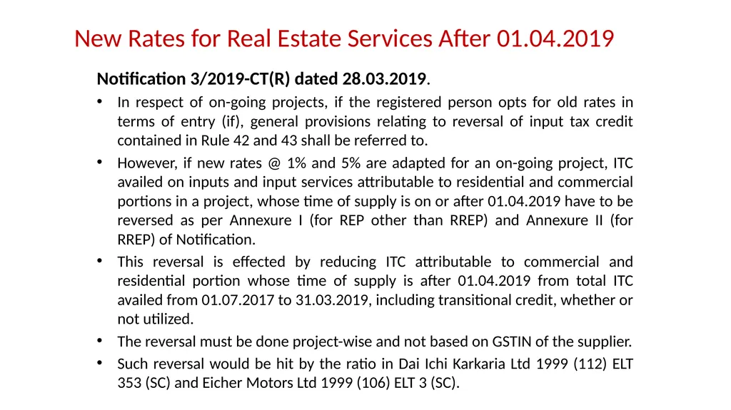 JDA – GST Issues and Implications on Developers - slide 63 of 81