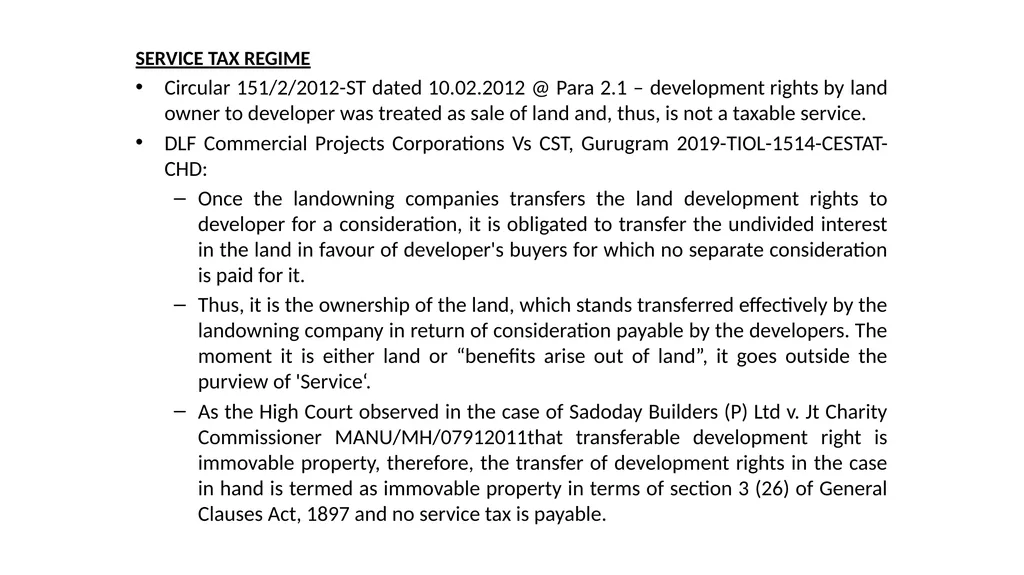 JDA – GST Issues and Implications on Developers - slide 35 of 81