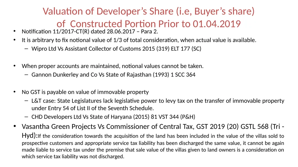 JDA – GST Issues and Implications on Developers - slide 54 of 81