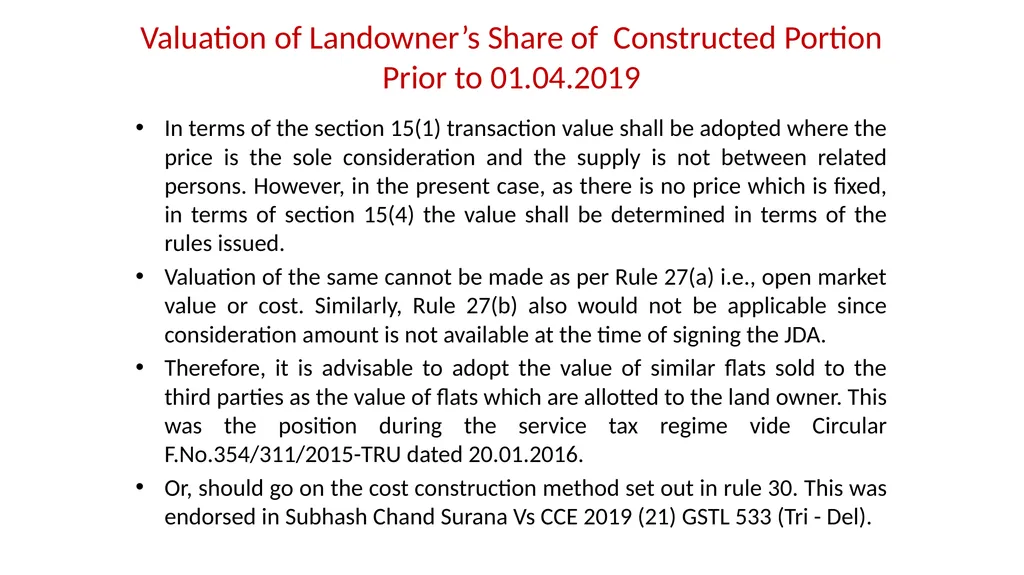 JDA – GST Issues and Implications on Developers - slide 51 of 81