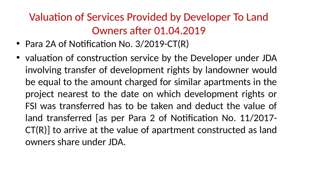 JDA – GST Issues and Implications on Developers - slide 71 of 81
