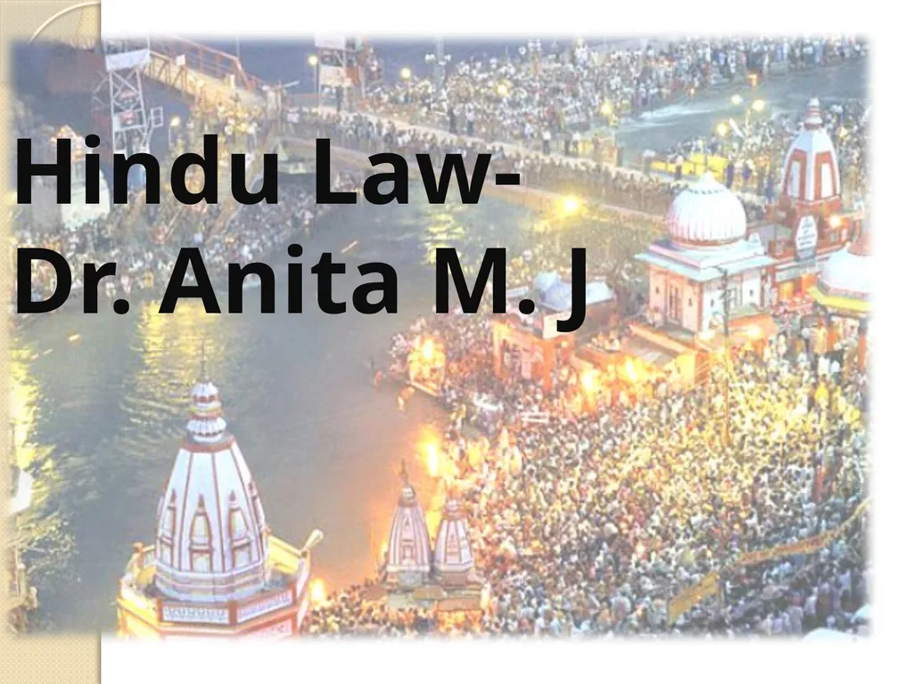 Hindu Law- Dr. Anita M. J Hindu Joint Family And