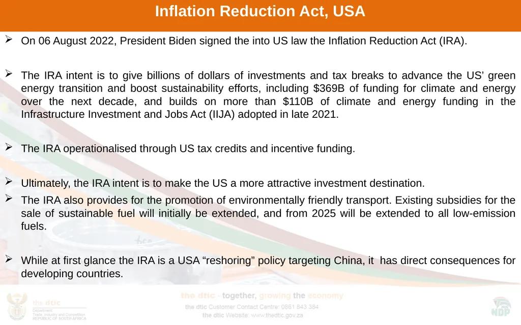Decarbonisation impacts: Green Industrial Policies - slide 6 of 14
