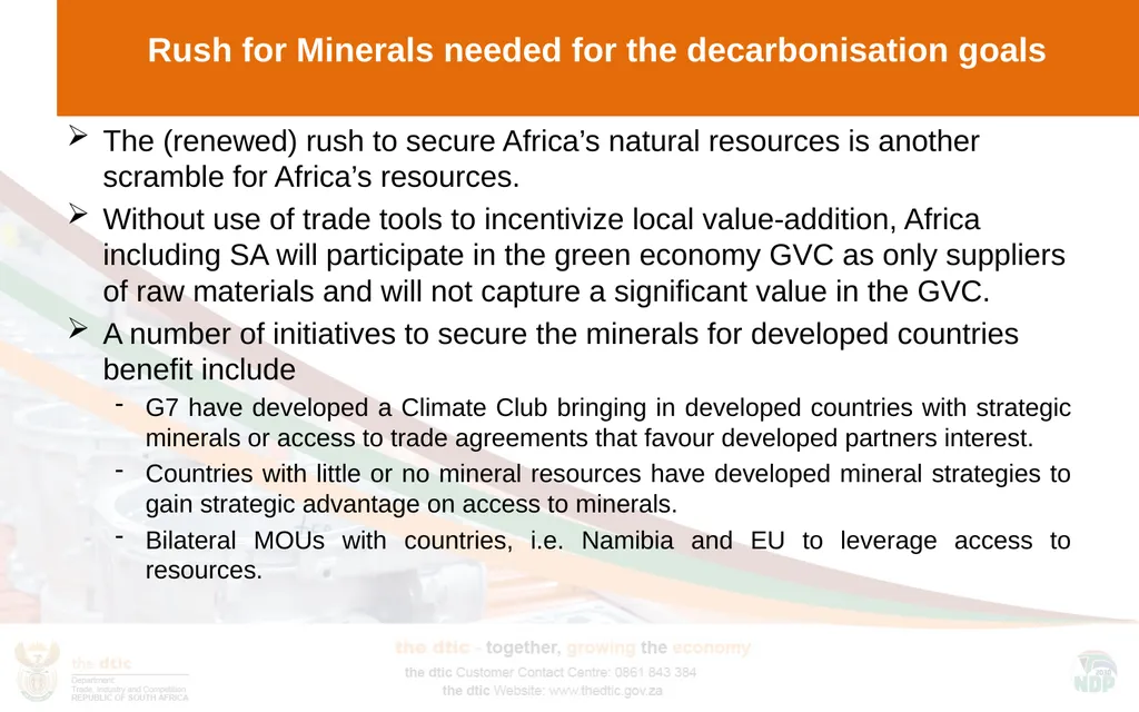 Decarbonisation impacts: Green Industrial Policies - slide 8 of 14