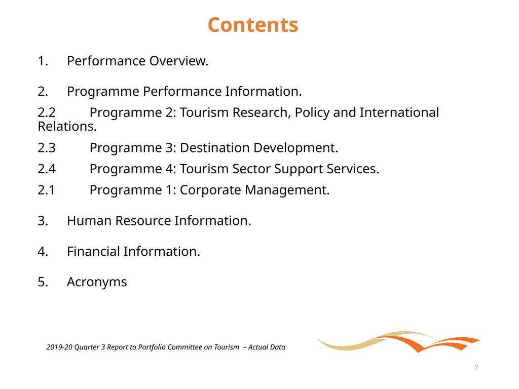 Briefing to the Portfolio Committee on Tourism - slide 2 of 70