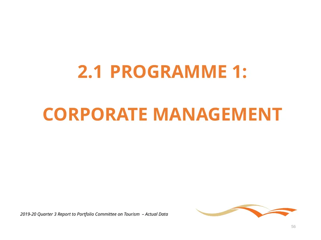 Briefing to the Portfolio Committee on Tourism - slide 56 of 70