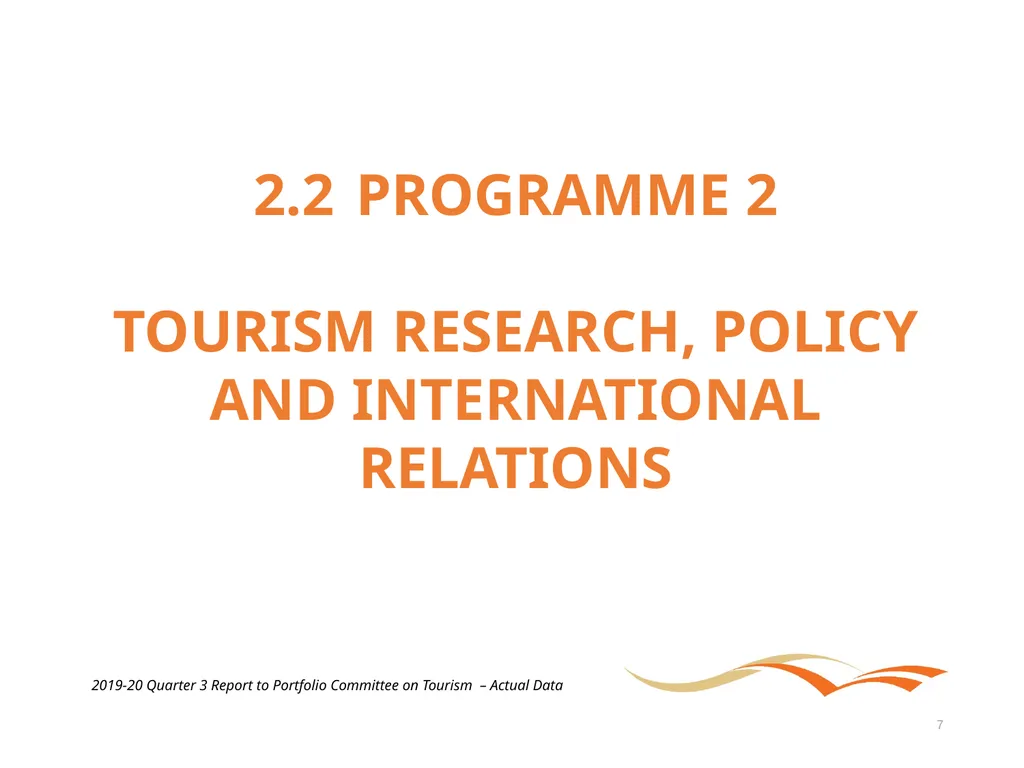 Briefing to the Portfolio Committee on Tourism - slide 7 of 70