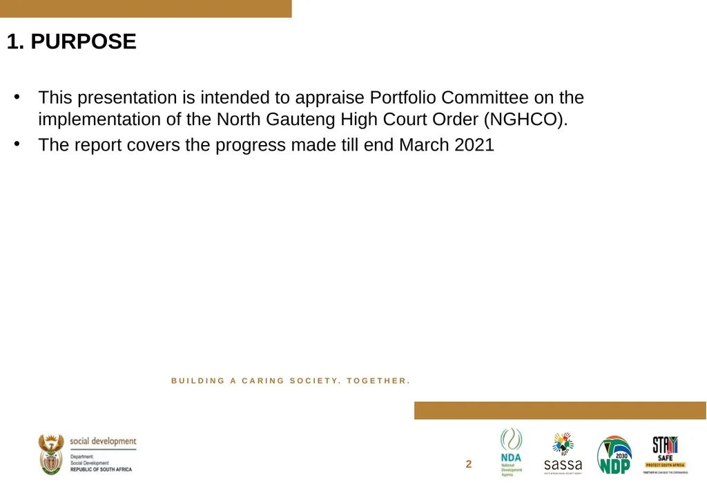 FOSTER CARE PROGRESS REPORT ON THE IMPLEMENTATION - slide 3 of 77
