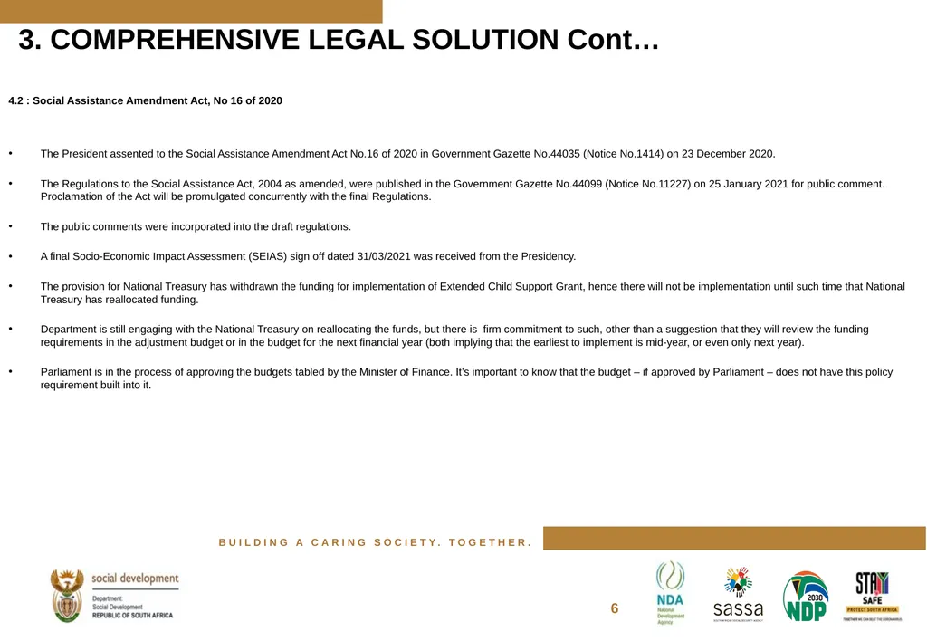 FOSTER CARE PROGRESS REPORT ON THE IMPLEMENTATION - slide 7 of 77