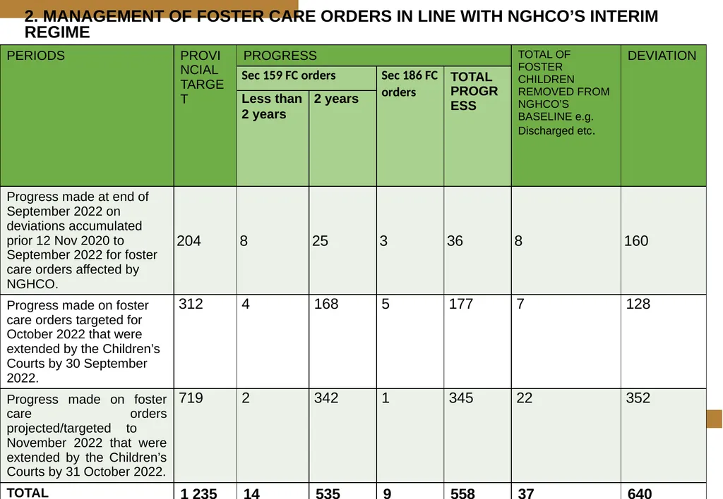 PROGRESS MADE TO MEET THE NORTH GAUTENG HIGH COURT - slide 19 of 72