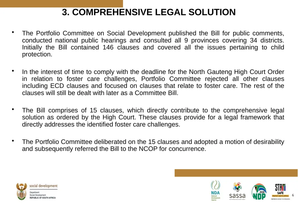 PROGRESS MADE TO MEET THE NORTH GAUTENG HIGH COURT - slide 6 of 72