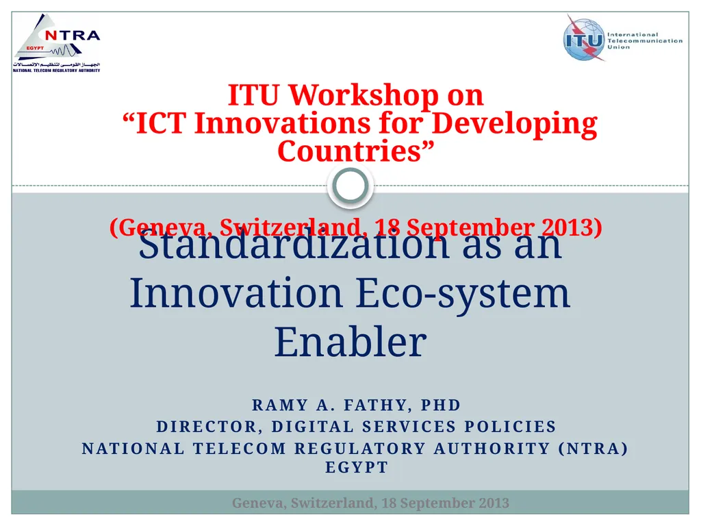 Standardization as an Innovation Eco-system - slide 1 of 23