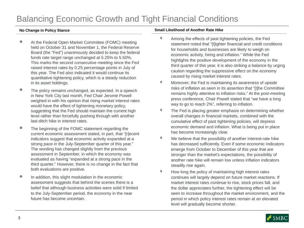 Initial Thoughts on FOMC Decision Junko Nishioka - slide 3 of 5