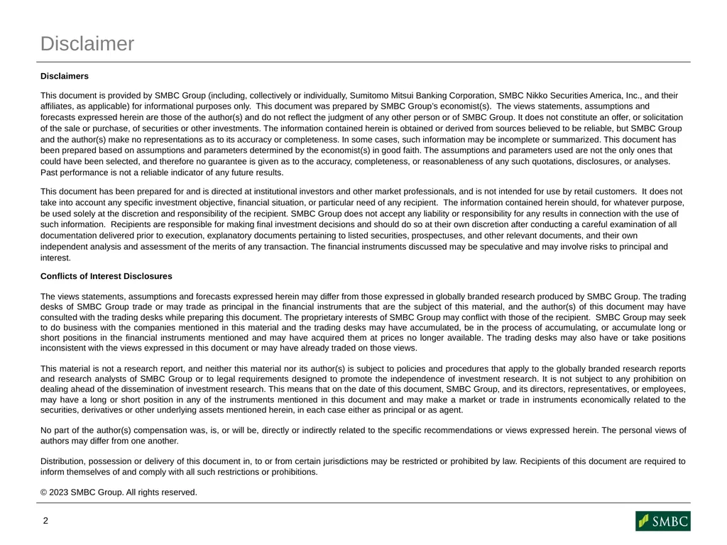 Initial Thoughts on FOMC Decision Junko Nishioka - slide 2 of 5
