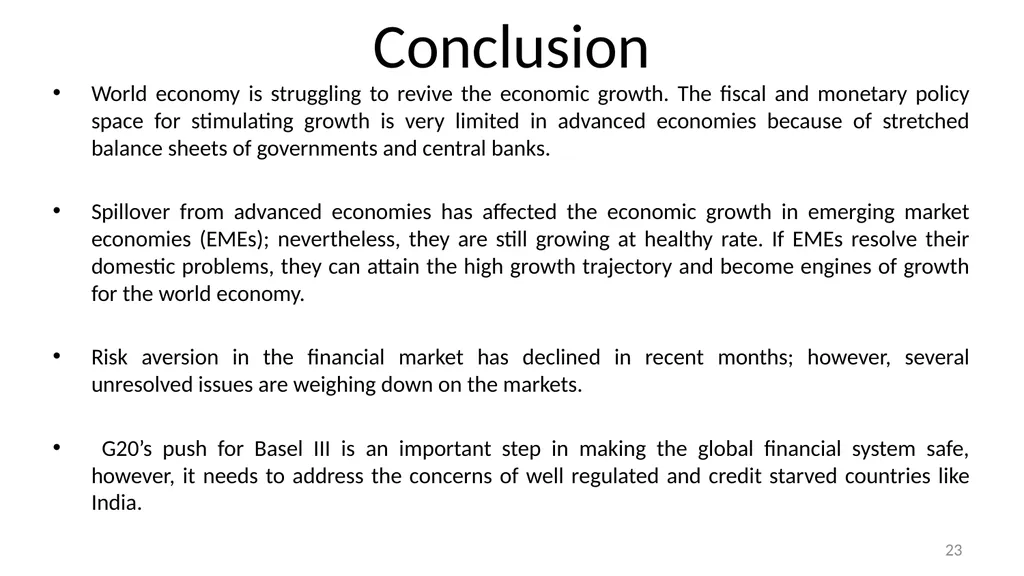 Strategies for Reinvigorating Global Economic - slide 23 of 24
