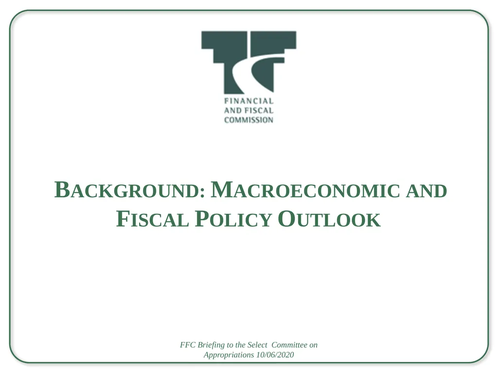 Briefing to the Select Committee on Appropriations - slide 3 of 33