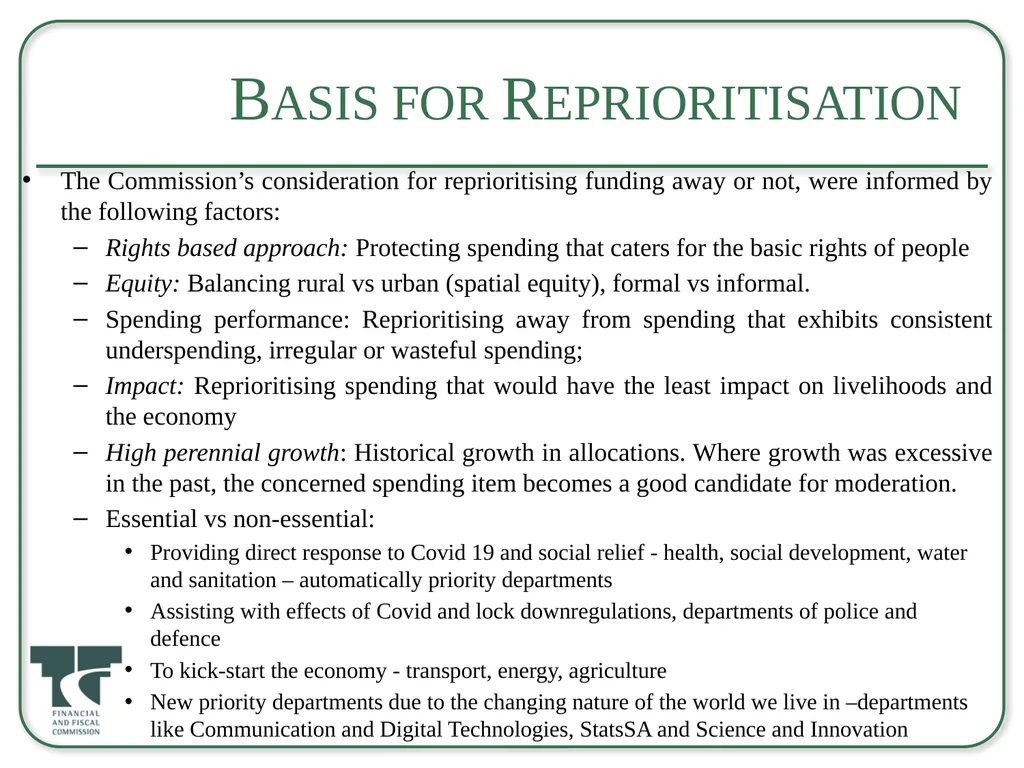 Briefing to the Select Committee on Appropriations - slide 24 of 33