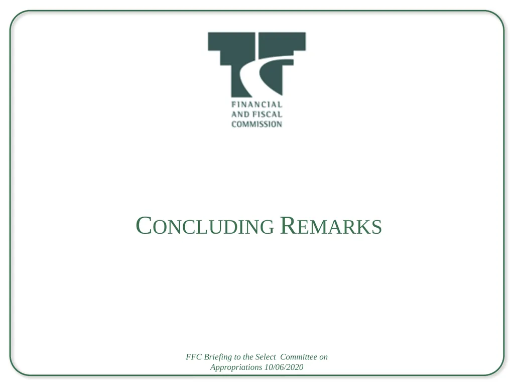 Briefing to the Select Committee on Appropriations - slide 30 of 33