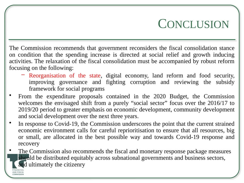 Briefing to the Select Committee on Appropriations - slide 31 of 33