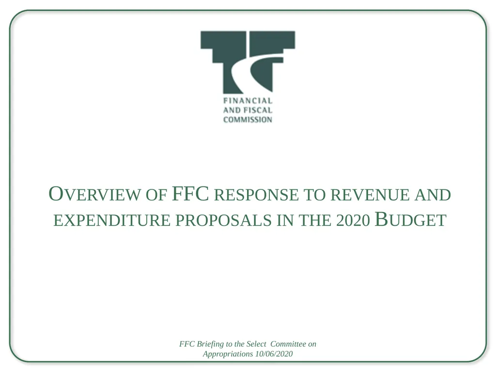 Briefing to the Select Committee on Appropriations - slide 10 of 33