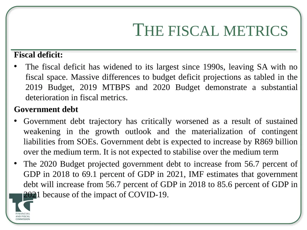 Briefing to the Select Committee on Appropriations - slide 7 of 33