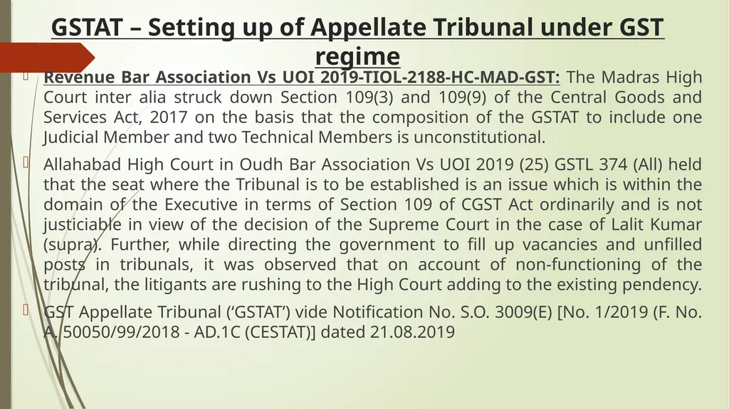 Calcutta Club case - GST implications & Important - slide 61 of 65