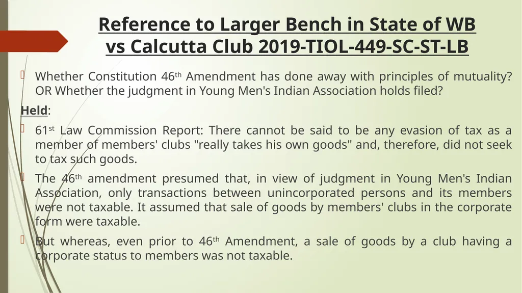 Calcutta Club case - GST implications & Important - slide 7 of 65