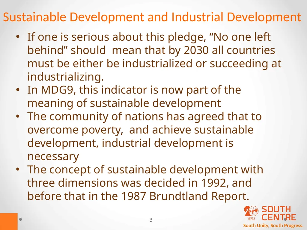 South Unity, South Progress. Mainstreaming - slide 3 of 14