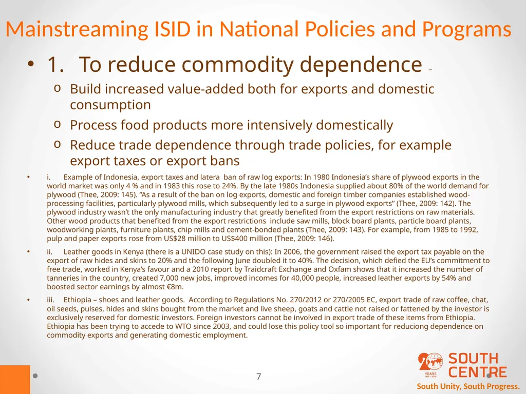 South Unity, South Progress. Mainstreaming - slide 7 of 14